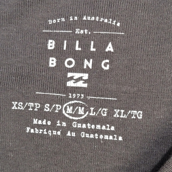 Billabong In The Tropic Top In Off Black Crop Top Long Sleeve Crewneck Size Med - Picture 13 of 13